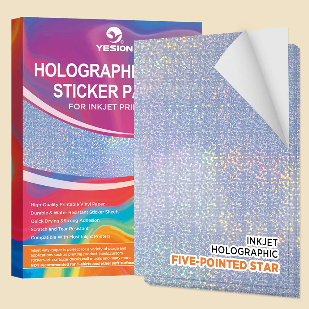Holographic Vinyl Sticker Paper(Five-pointed Star) - Manufacturers &  Suppliers of Inkjet Photo Papers,Transfer paper, Permanent Adhesive Vinyl  in China.